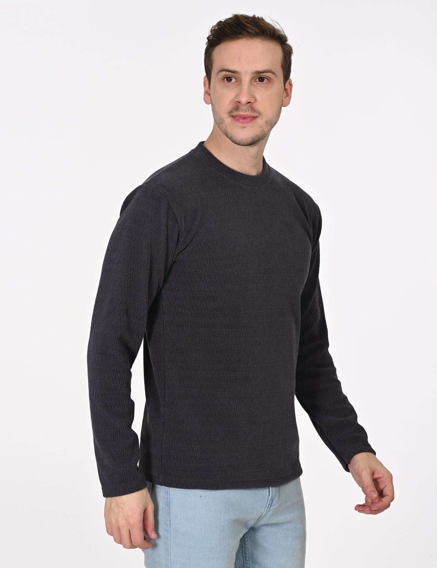 Imported Milange Full Sleeve Crew Neck T-shirt