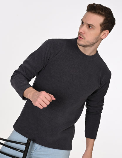 Imported Milange Full Sleeve Crew Neck T-shirt