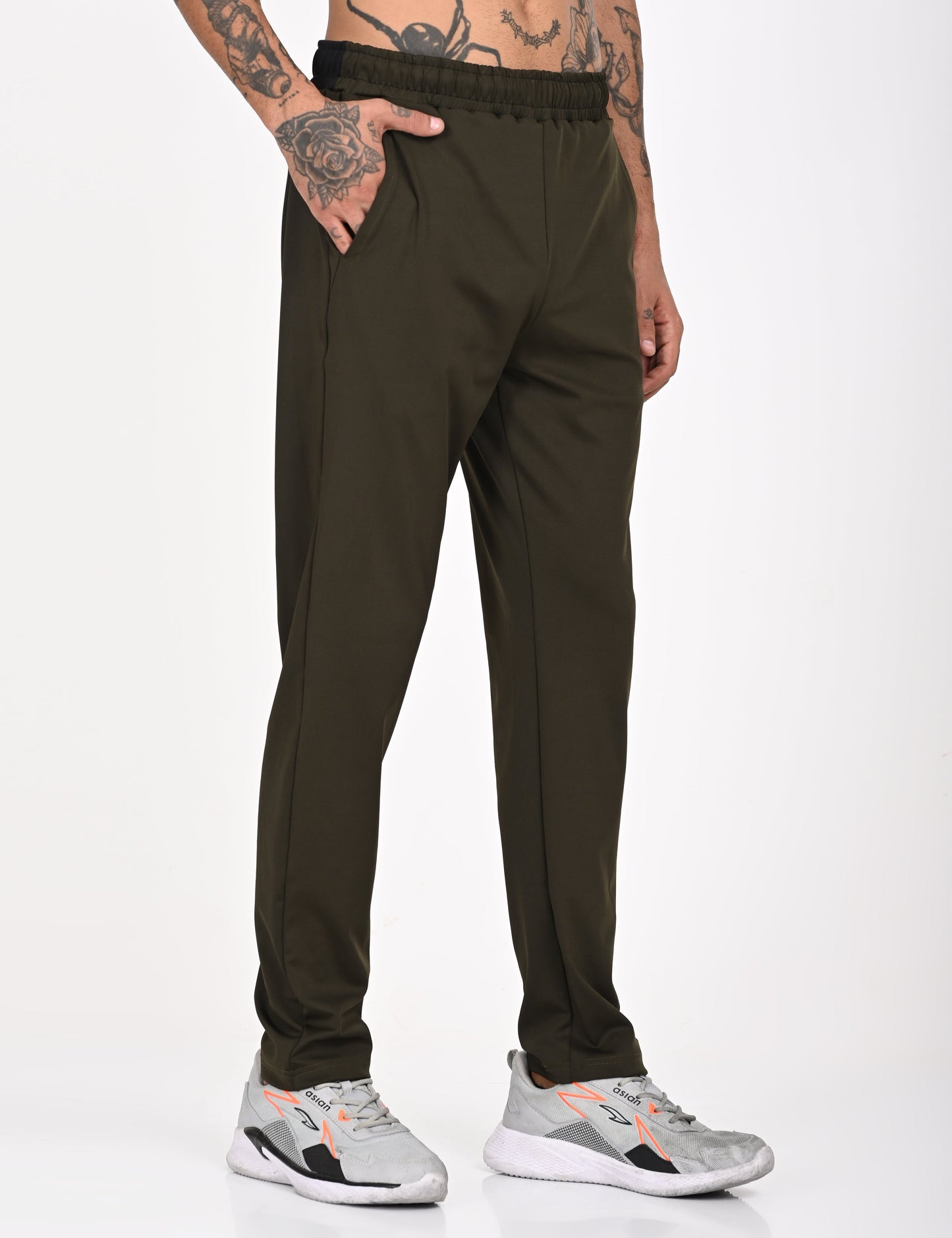 Olive Green Active Wear Track Pant