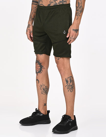 Olive Green Active Wear Shorts