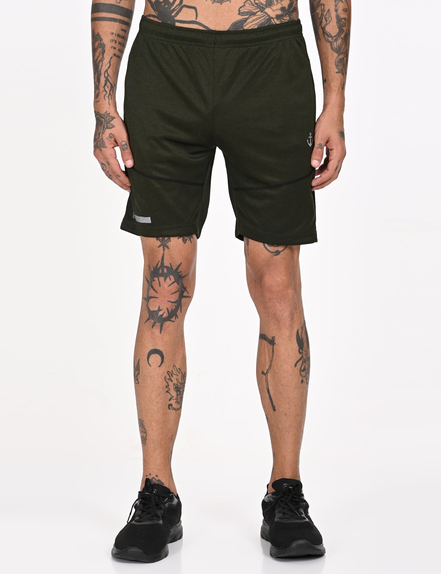 Olive Green Active Wear Shorts