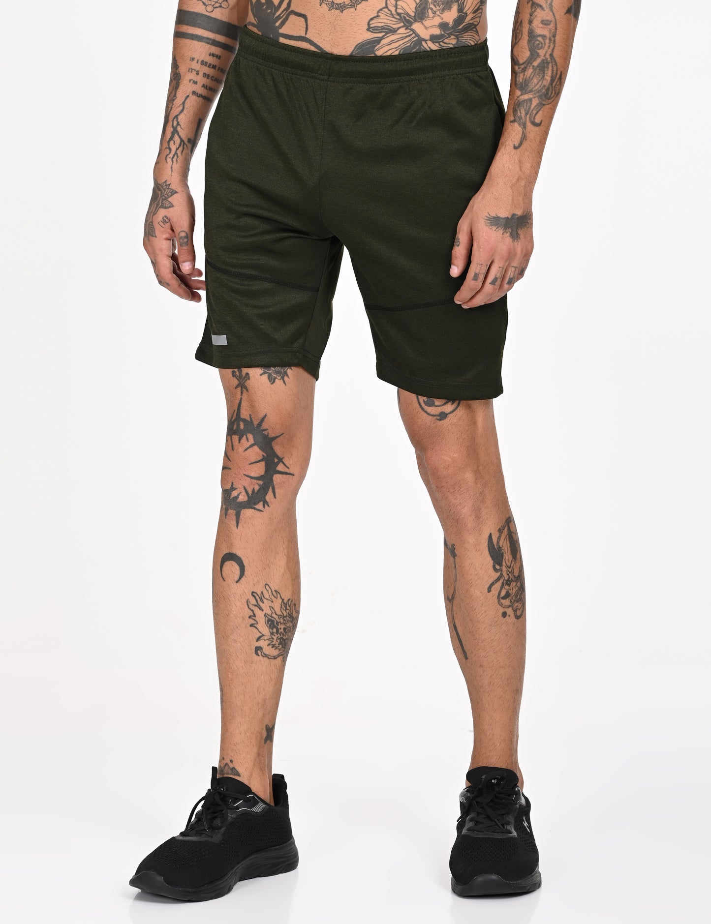 Olive Green Active Wear Shorts