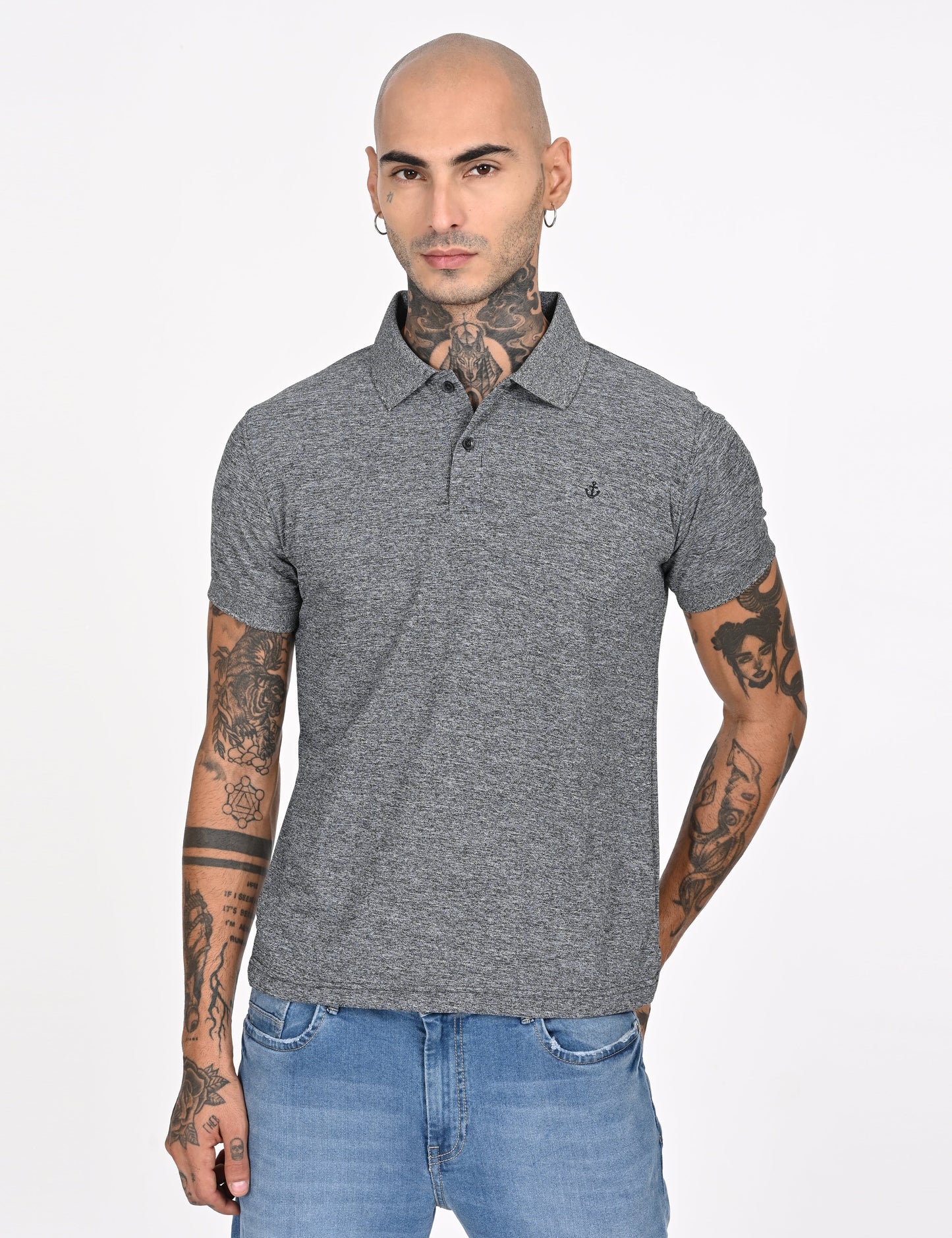 Dark Grey  Polo Active Wear T-shirts