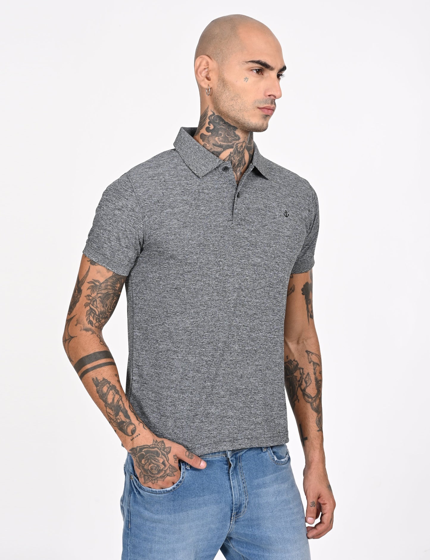 Dark Grey  Polo Active Wear T-shirts