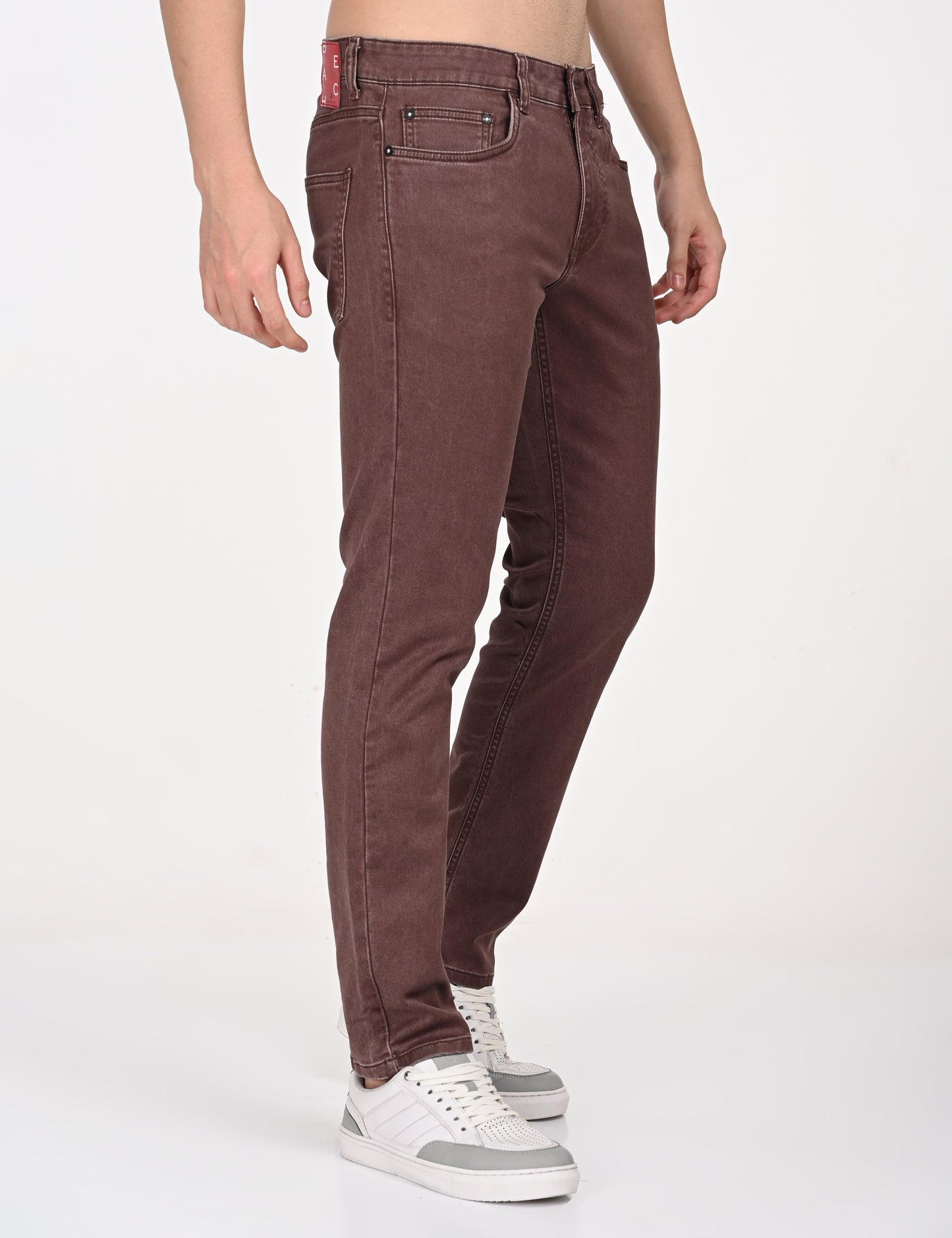 Maroon Washed Denim Pant