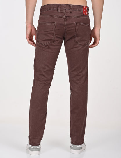 Maroon Washed Denim Pant