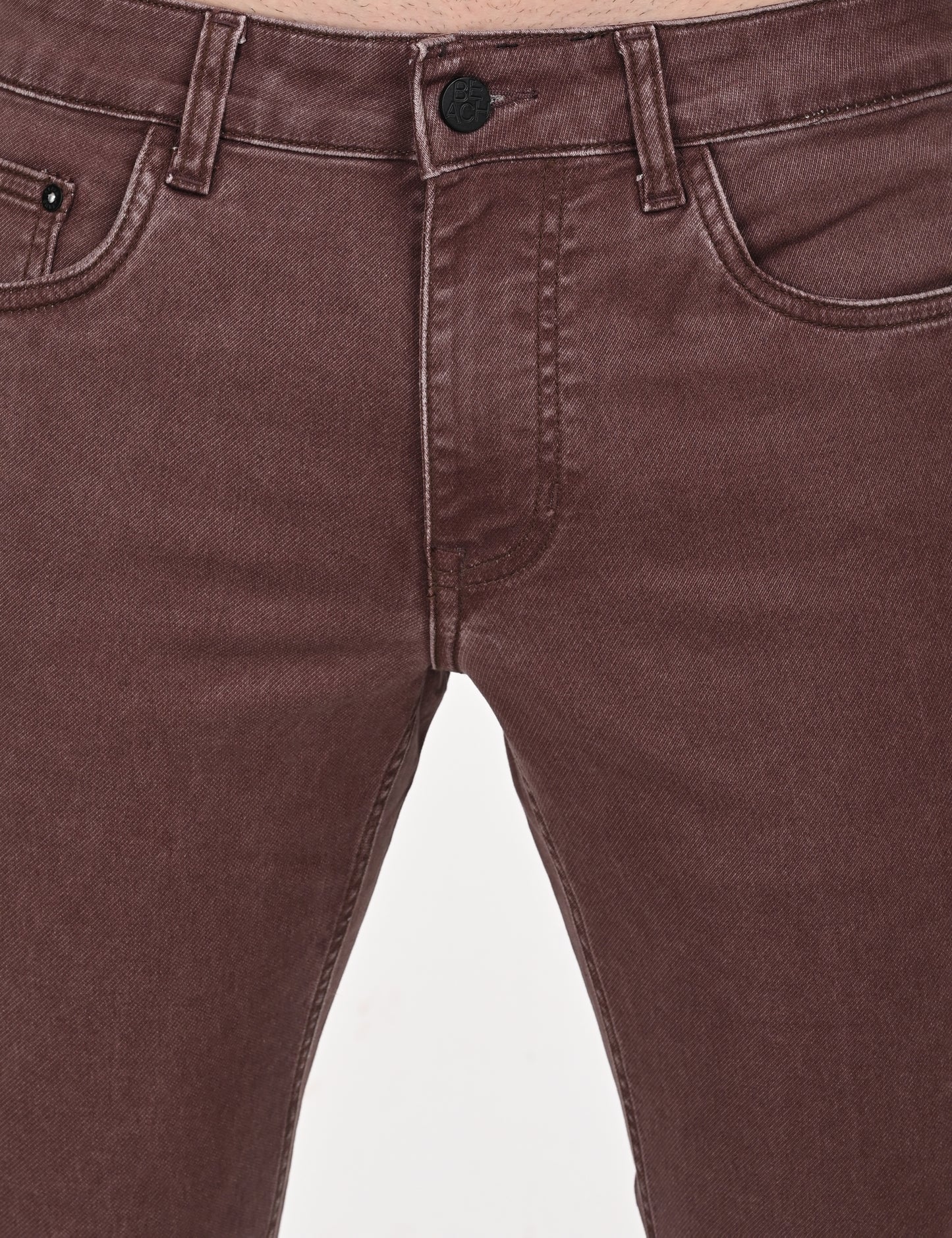 Maroon Washed Denim Pant