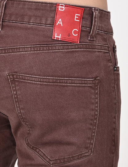 Maroon Washed Denim Pant