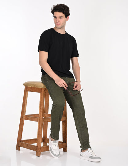 Olive Green Denim Pant