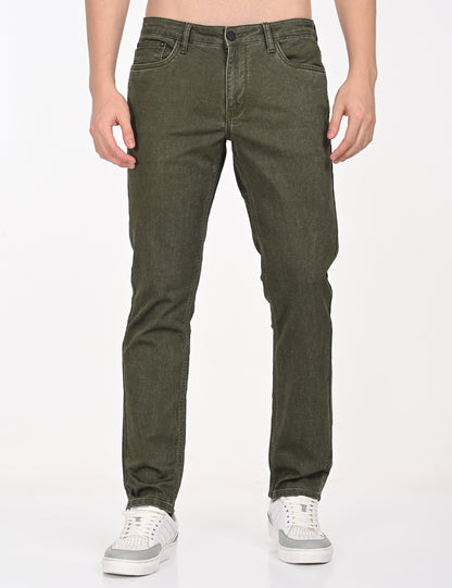 Olive Green Denim Pant