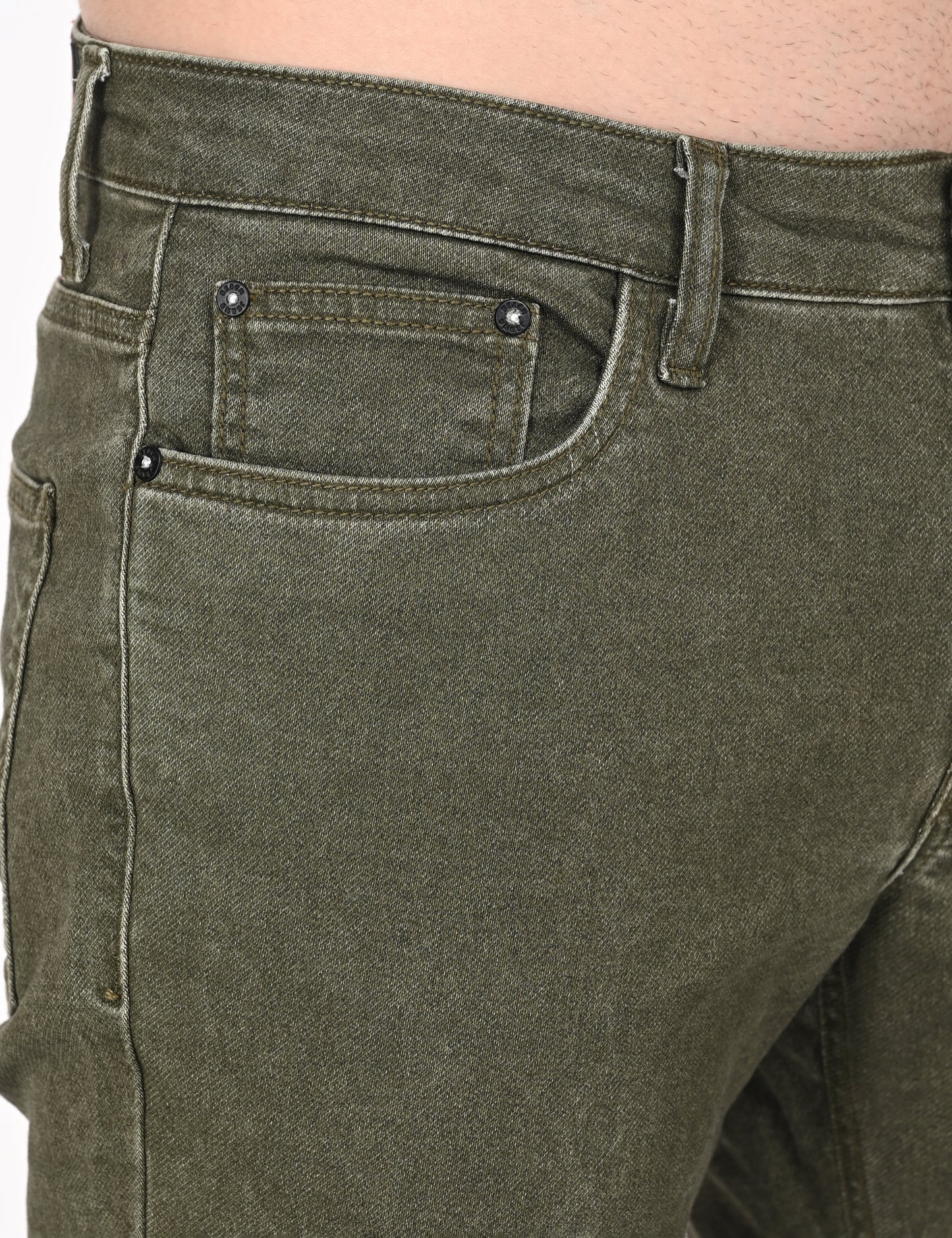 Olive Green Denim Pant