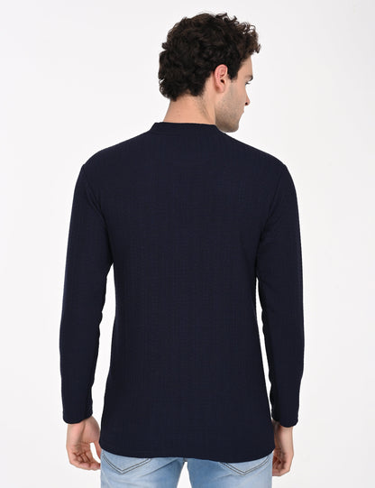 Imported Blue Full Sleeve Crew Neck T-shirt