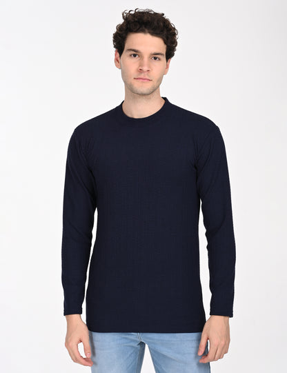 Imported Blue Full Sleeve Crew Neck T-shirt