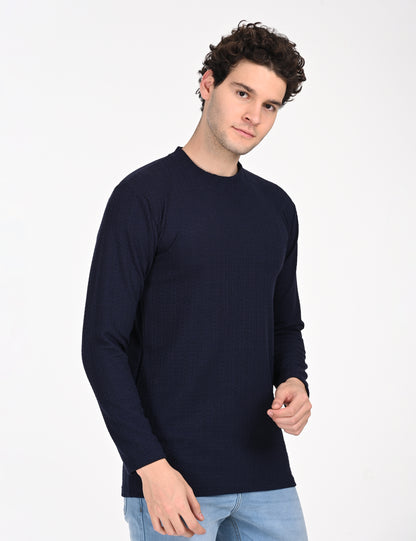 Imported Blue Full Sleeve Crew Neck T-shirt