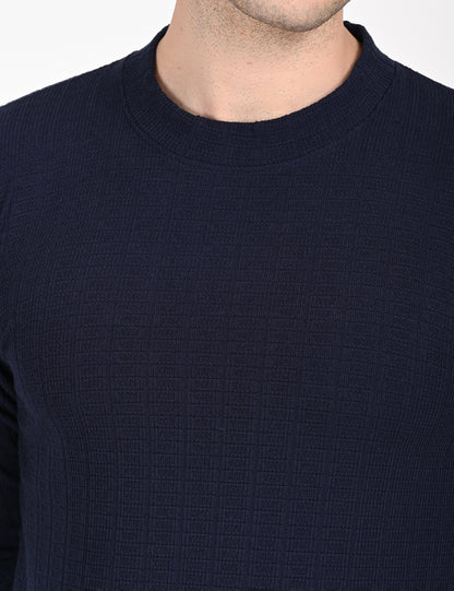 Imported Blue Full Sleeve Crew Neck T-shirt