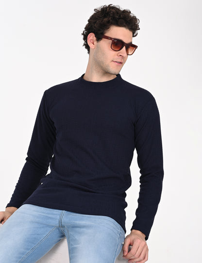 Imported Blue Full Sleeve Crew Neck T-shirt