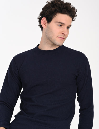 Imported Blue Full Sleeve Crew Neck T-shirt